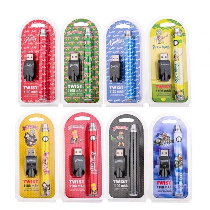 Les biscuits de région forestière inexploitée TORDENT la batterie mince Kit Adjustable Voltage de Vape de fil du stylo 510 que 1100mAh préchauffent pour des chariots d'huile de m6t th205 D8 avec USB